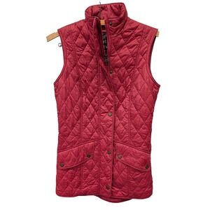 Barbour x Orvis Women's Collinson Gilet Red Quilted Vest Full Zip- Size 4